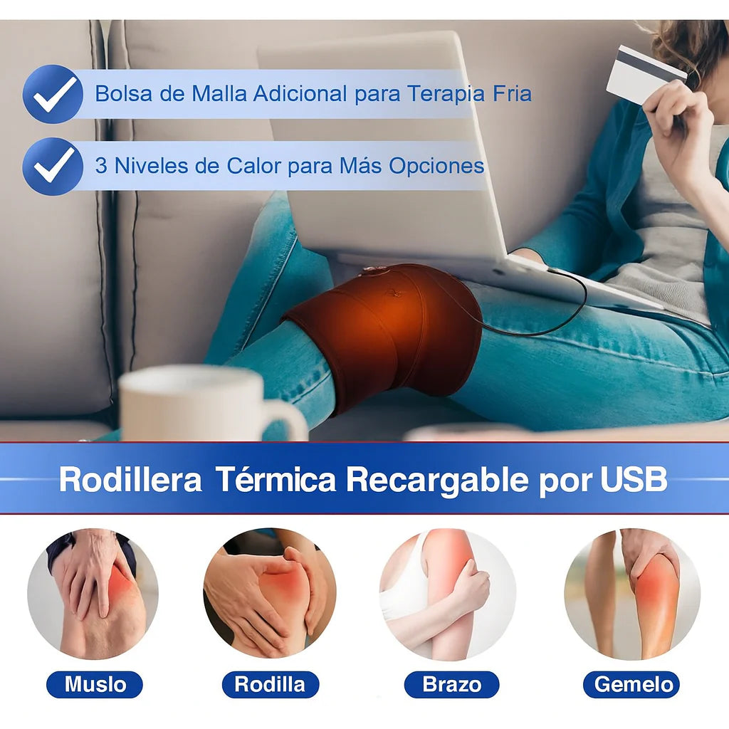 Rodillera Térmica Recargable USB – Alivio inmediato para el dolor de rodilla