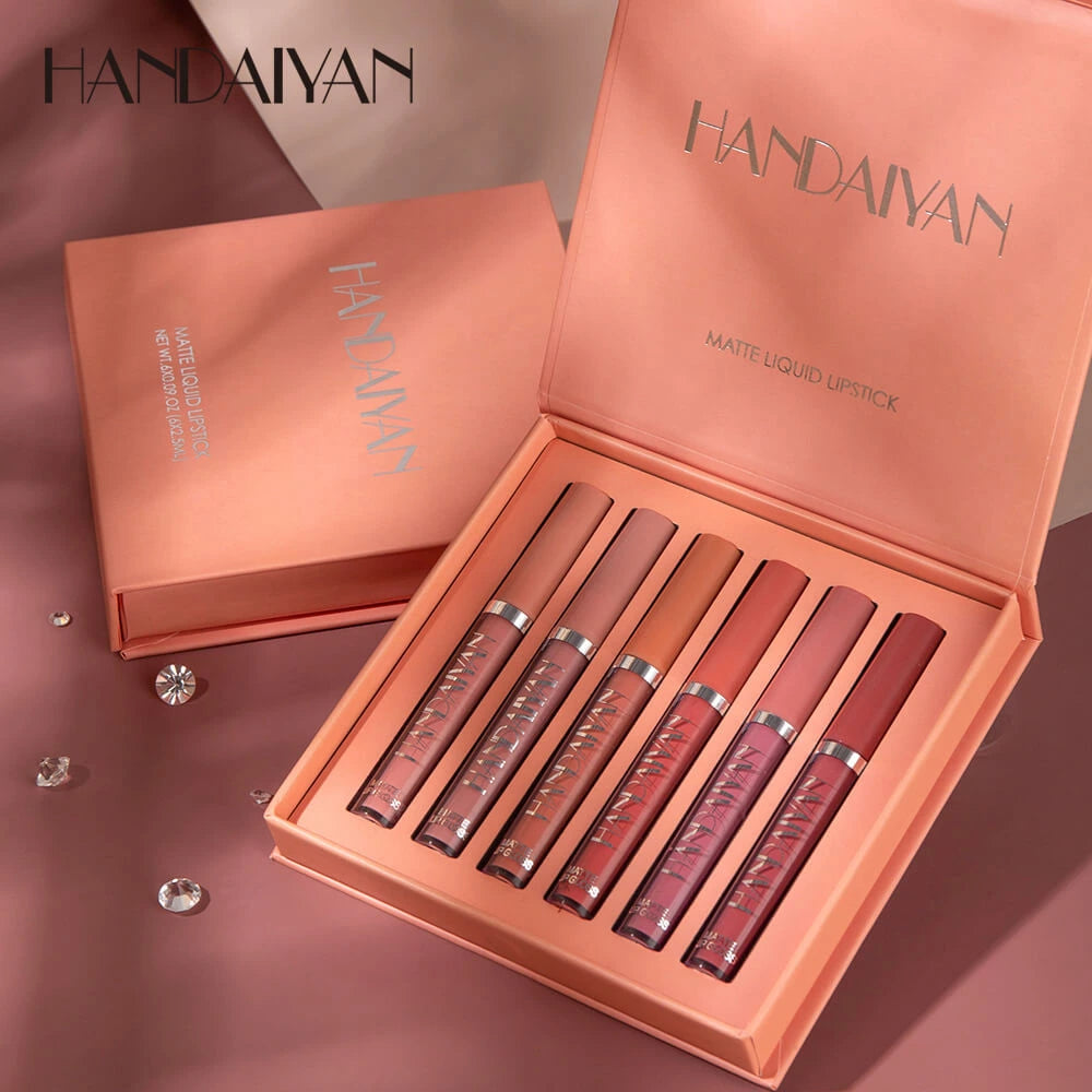Set de 6 Labiales HANDAIYAN - 6 tonos irresistibles en un solo kit