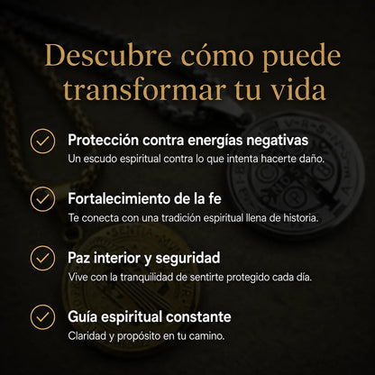 Collar Dije San Benito — Protección Espiritual en Acero Inoxidable