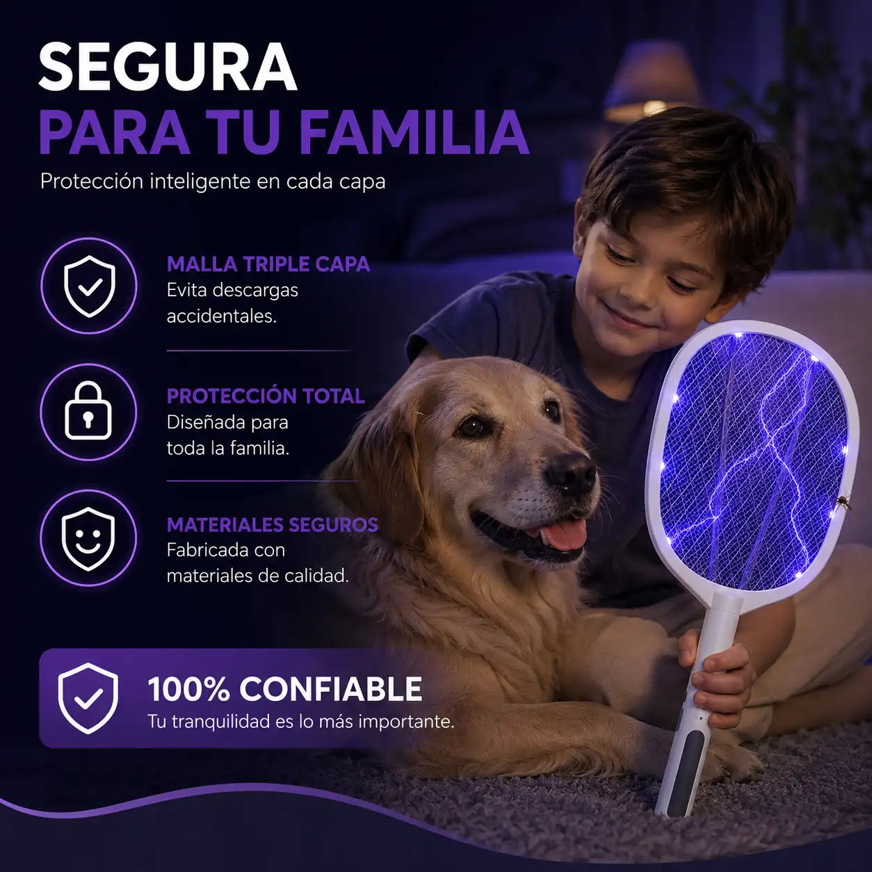 Raqueta Eléctrica - Protege Tu Hogar En Segundos
